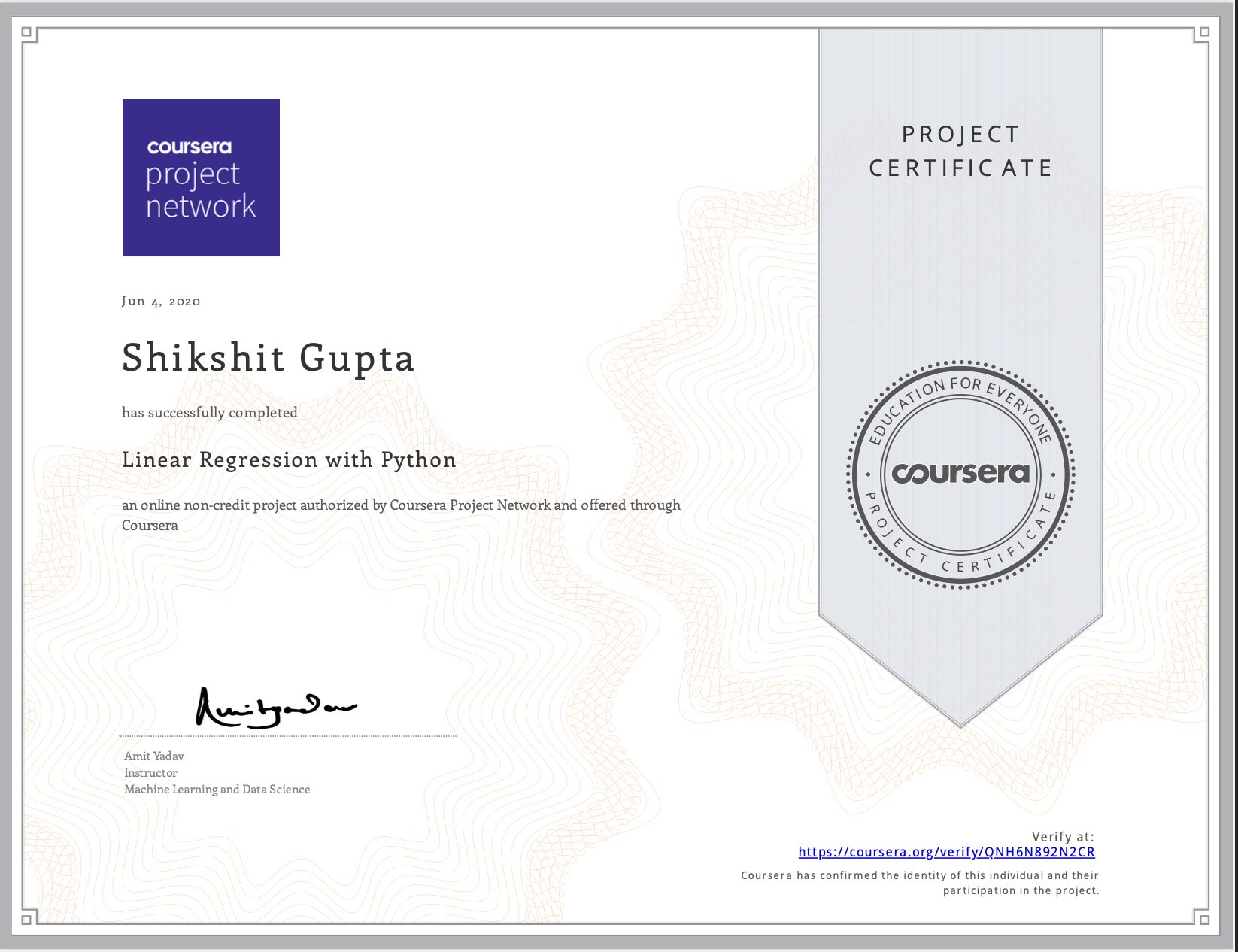 Data Science & Analytics certificate 4